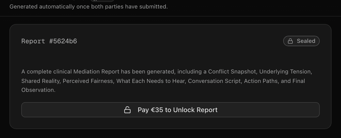 The honest moment: one report, one price